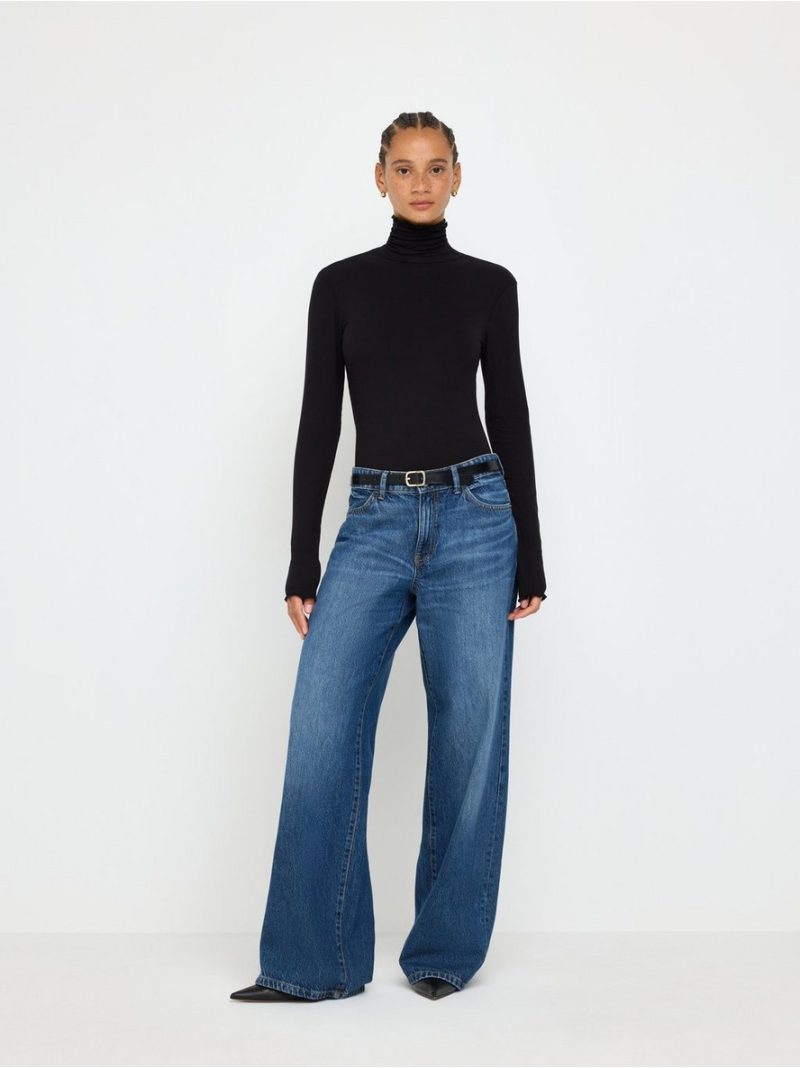 Ribbed roll neck top - 3013787-80