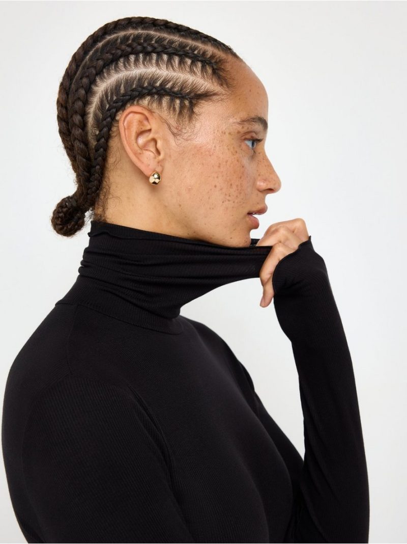 Ribbed roll neck top - 3013787-80