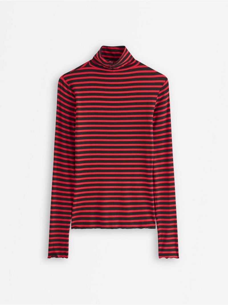 Ribbed roll neck top - 3013787-9873