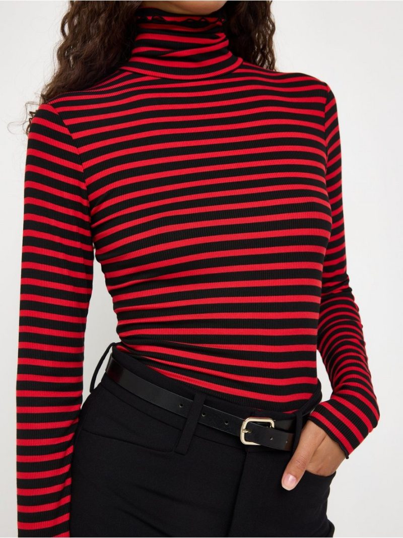 Ribbed roll neck top - 3013787-9873