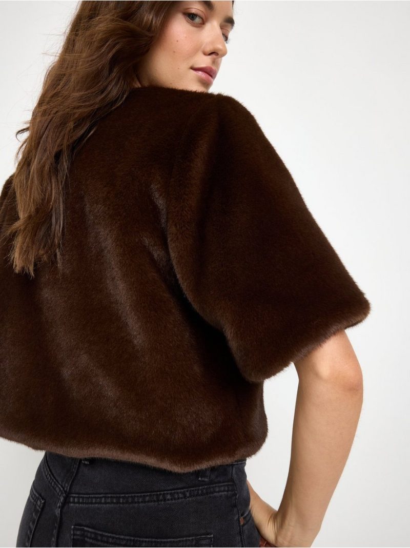 Short jacket in faux fur - 3013811-9618