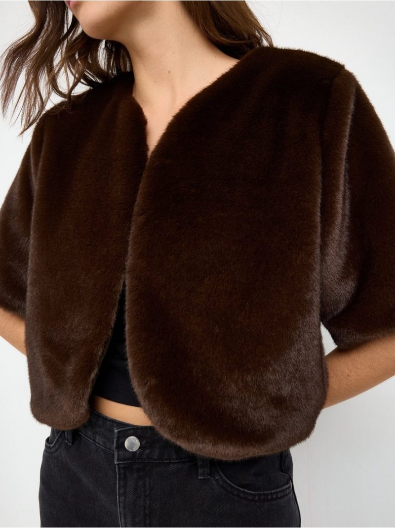 Short jacket in faux fur - 3013811-9618