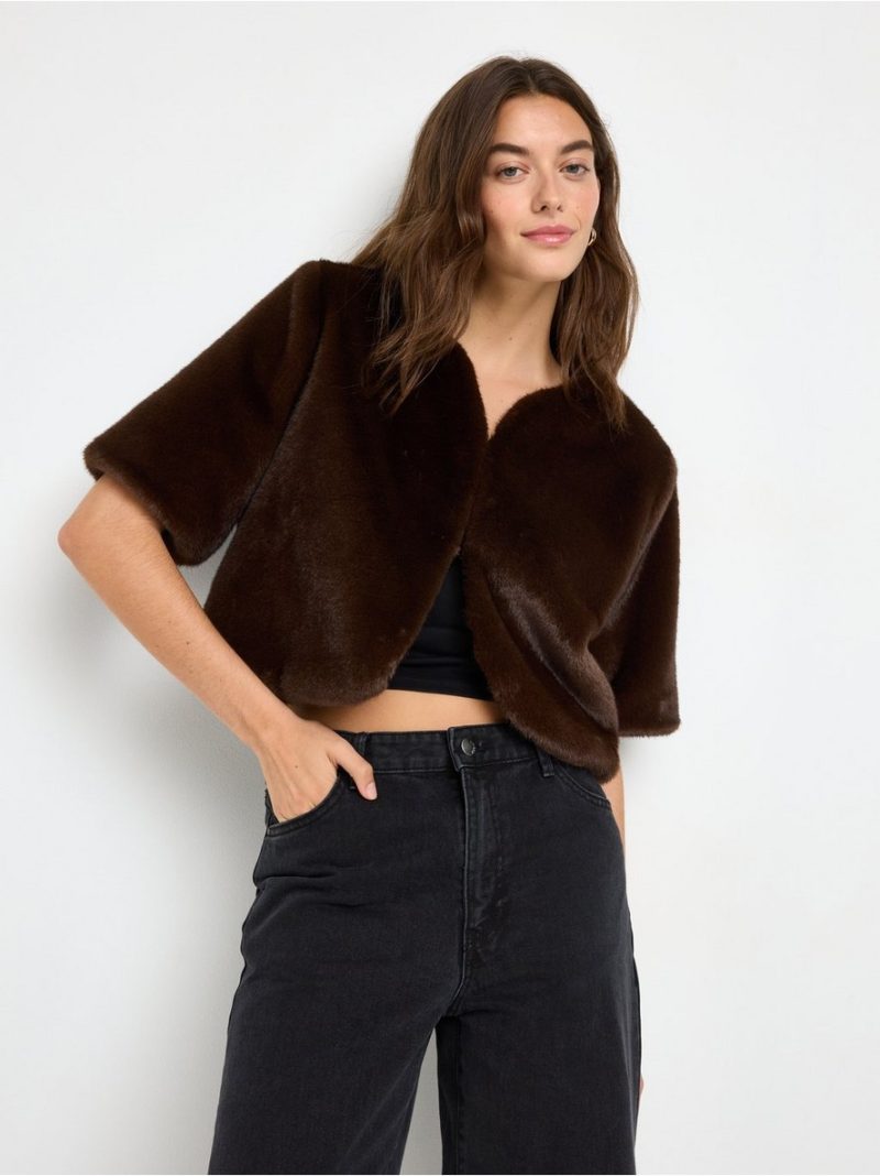 Short jacket in faux fur - 3013811-9618