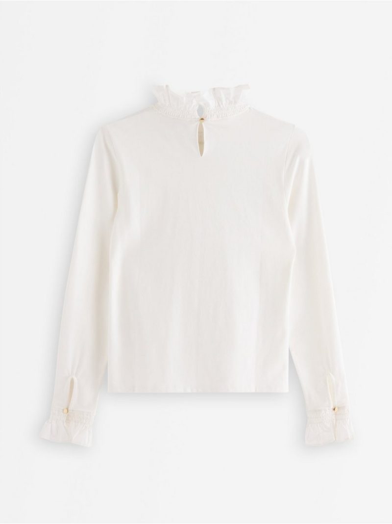 Long-sleeved top with frill collar - 3013857-300