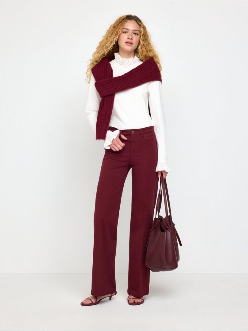 Long-sleeved top with frill collar - 3013857-300
