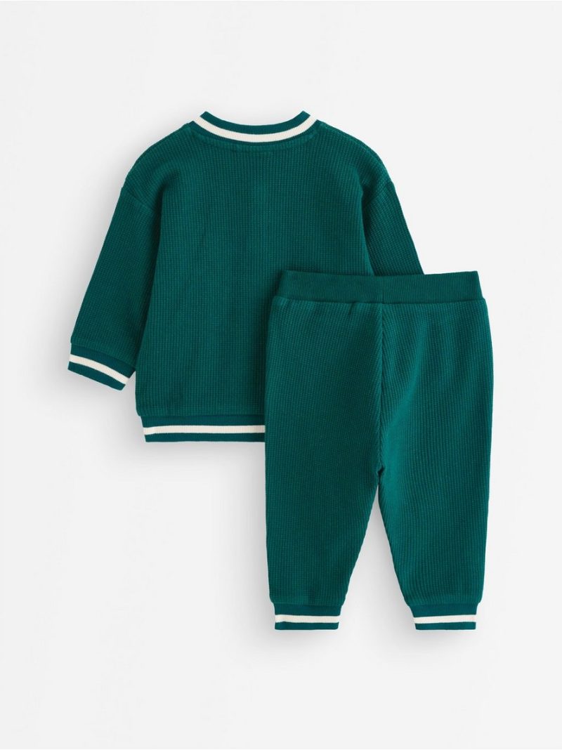 Set with waffled top and trousers - 3013946-2515