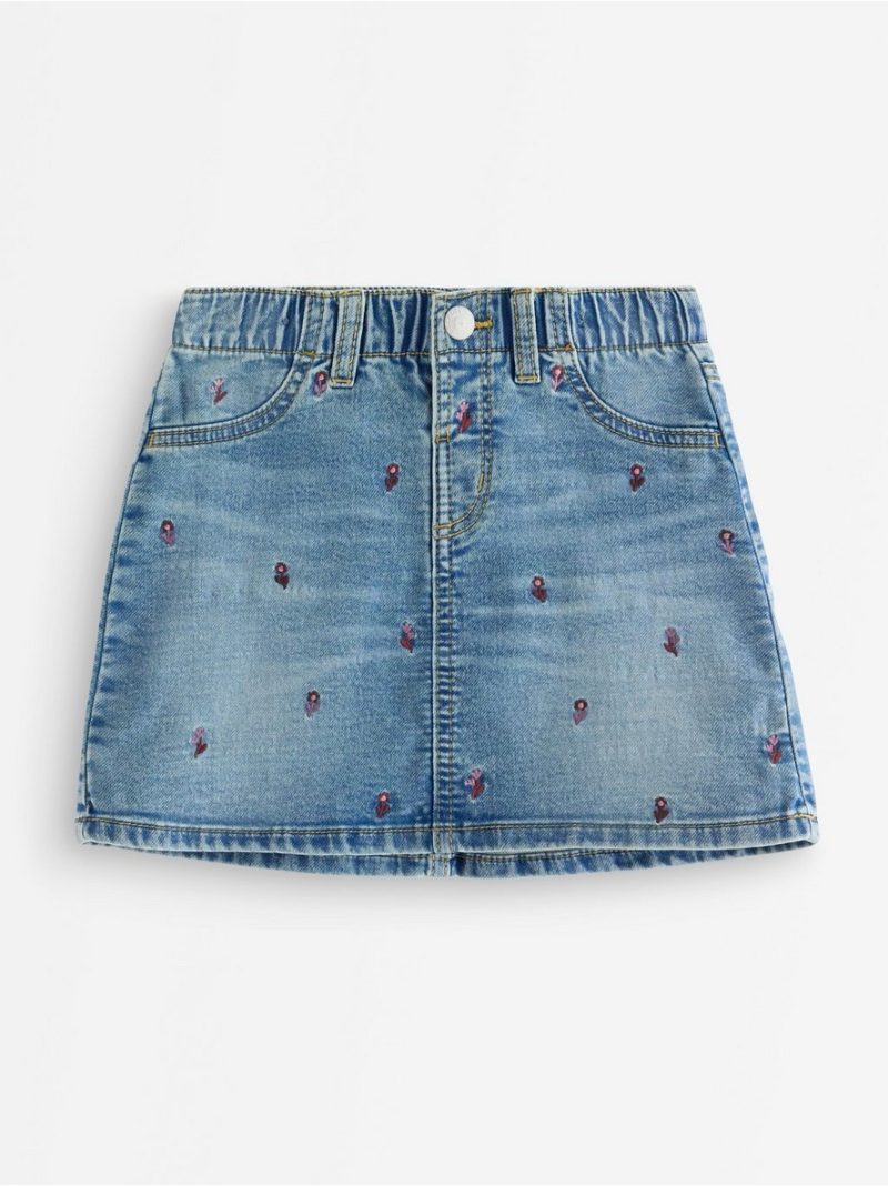 Denim skirt with embroidery - 3014016-790