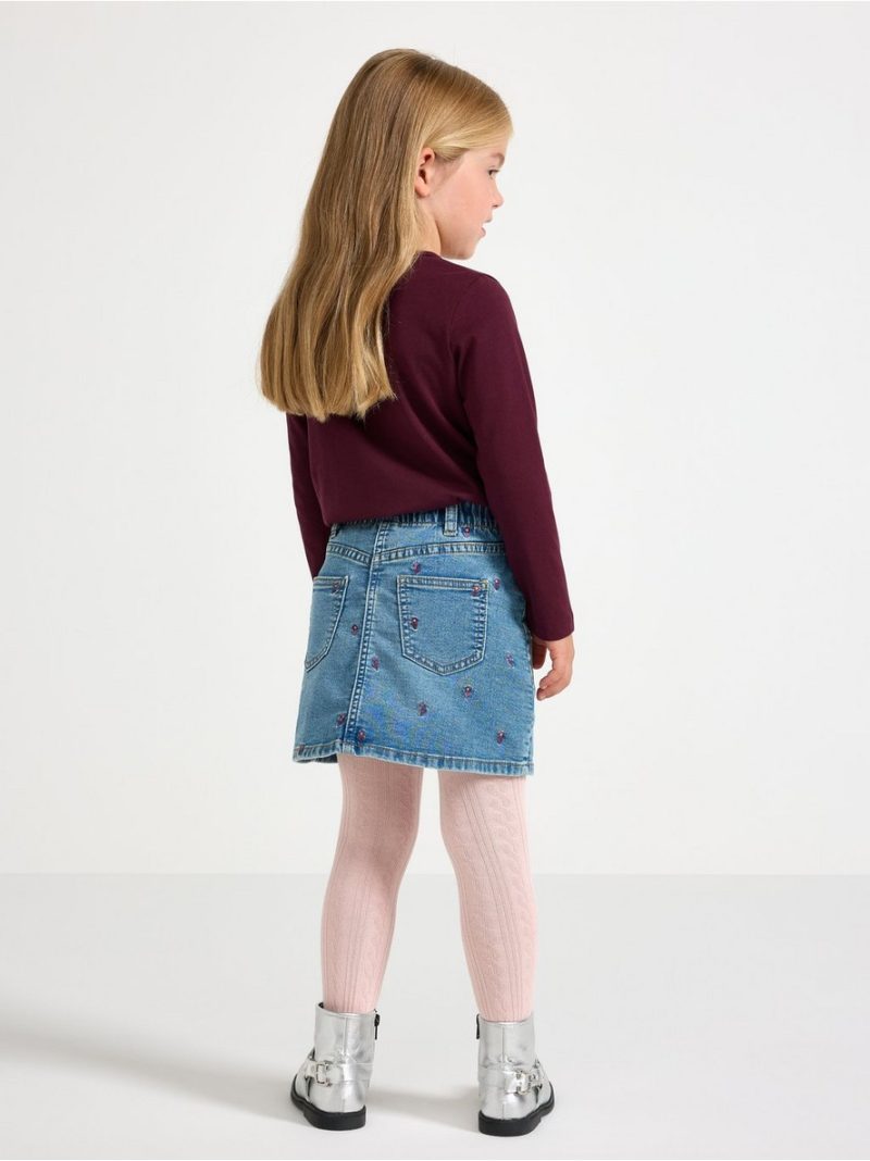 Denim skirt with embroidery - 3014016-790