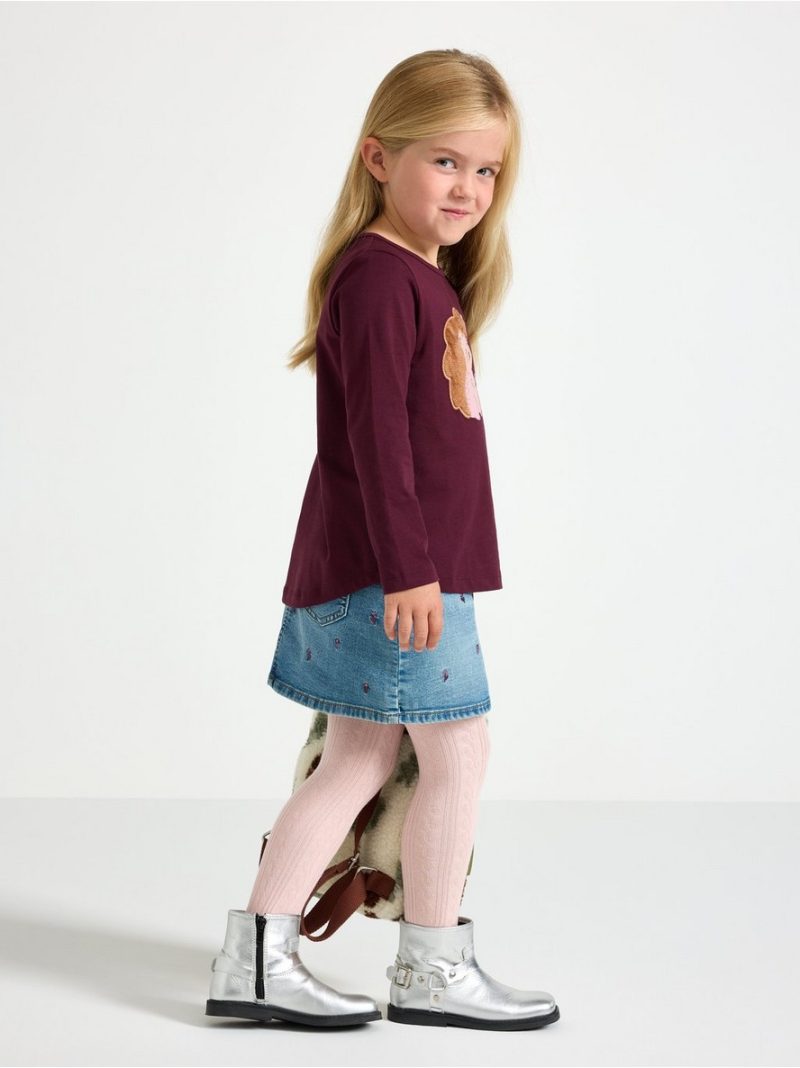 Denim skirt with embroidery - 3014016-790