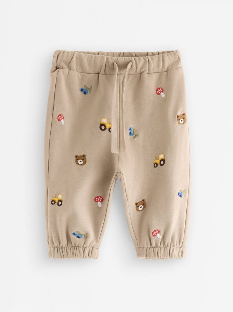 - Joggers with embroidery and brushed inside Joggers with embroidery and brushed inside - 3014142-6402