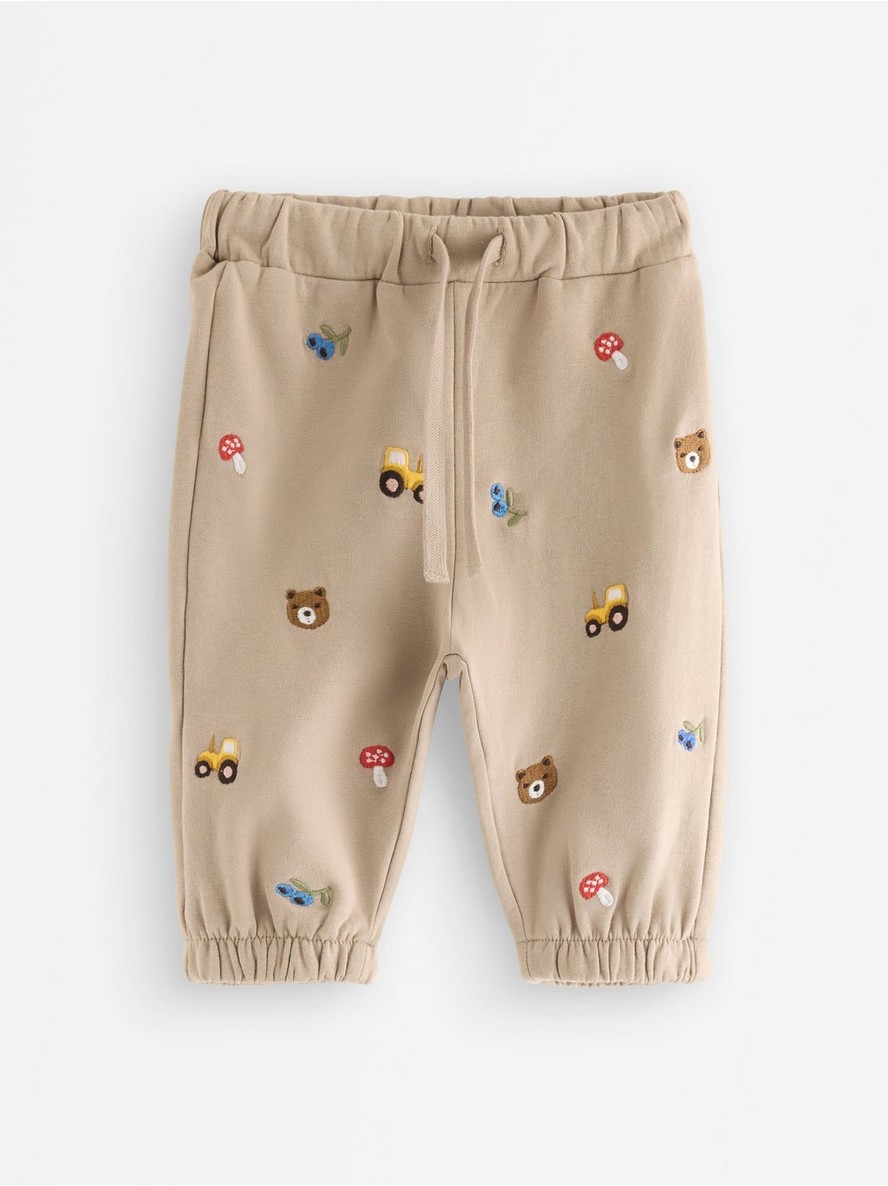 Joggers with embroidery and brushed inside - 3014142-6402