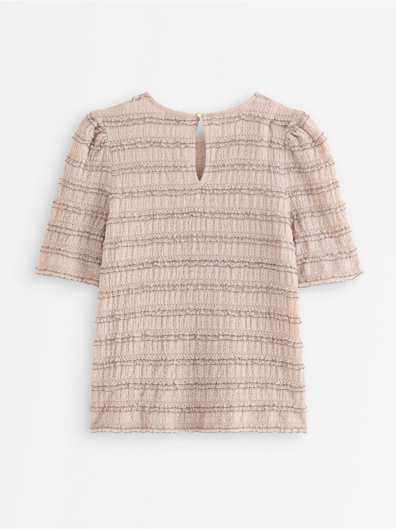 Crinkled short-sleeved top - 3014822-4344