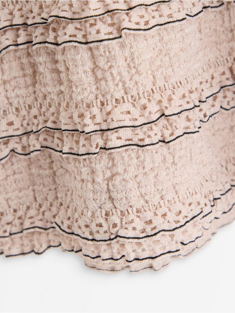 Crinkled short-sleeved top - 3014822-4344
