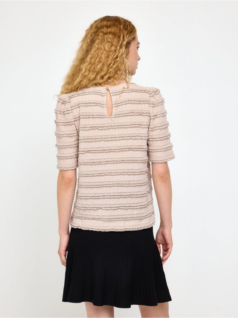 Crinkled short-sleeved top - 3014822-4344