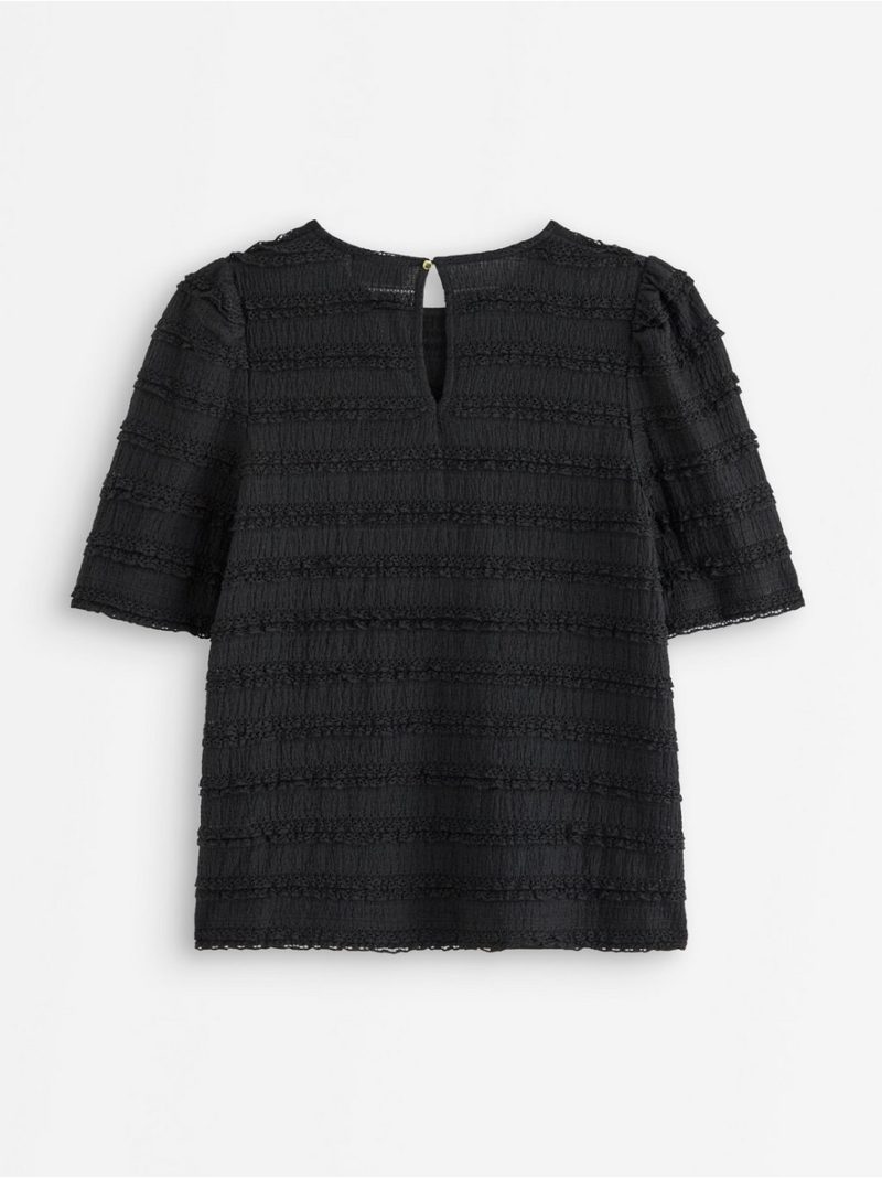 Crinkled short-sleeved top - 3014822-80
