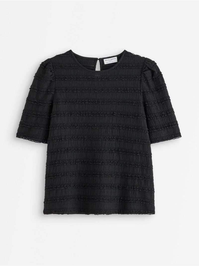 Crinkled short-sleeved top - 3014822-80