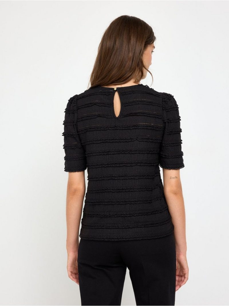 Crinkled short-sleeved top - 3014822-80