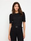 Crinkled short-sleeved top - 3014822-80