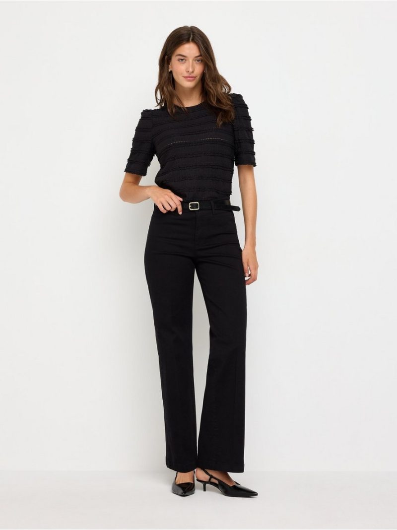 Crinkled short-sleeved top - 3014822-80