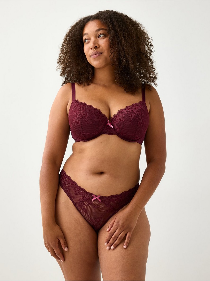 Lilja t-shirt bra with lace - 3005685-9938