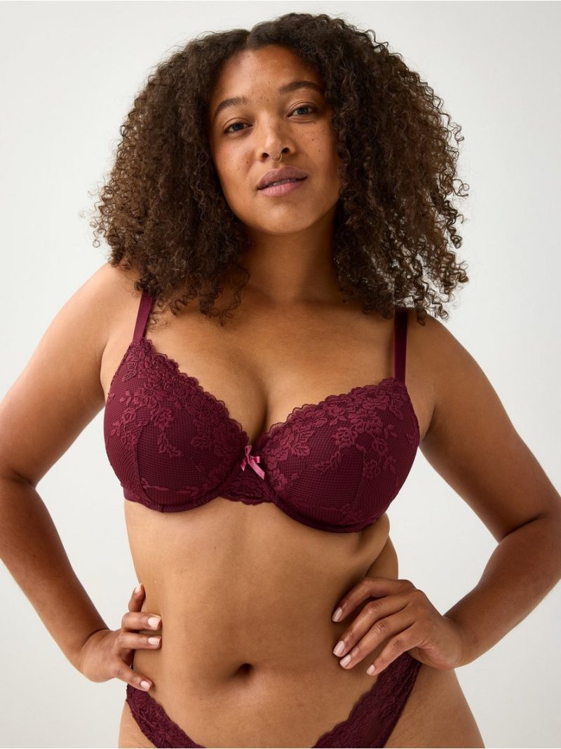 Lilja t-shirt bra with lace - 3005685-9938