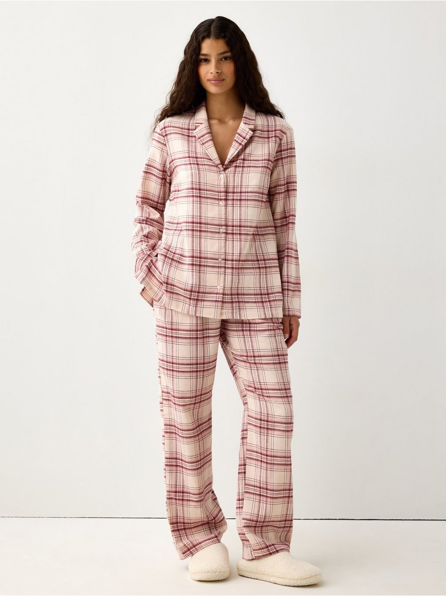 Pyjama trousers in flannel - 3012012-6928