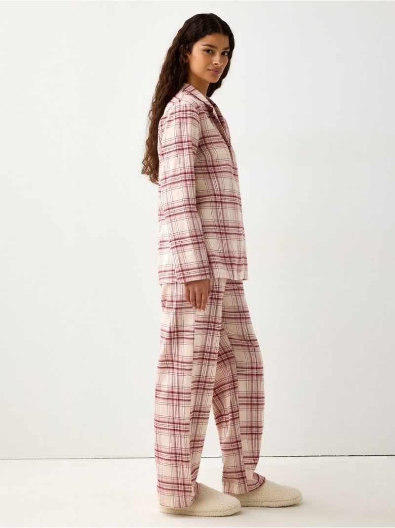 Pyjama trousers in flannel - 3012012-6928