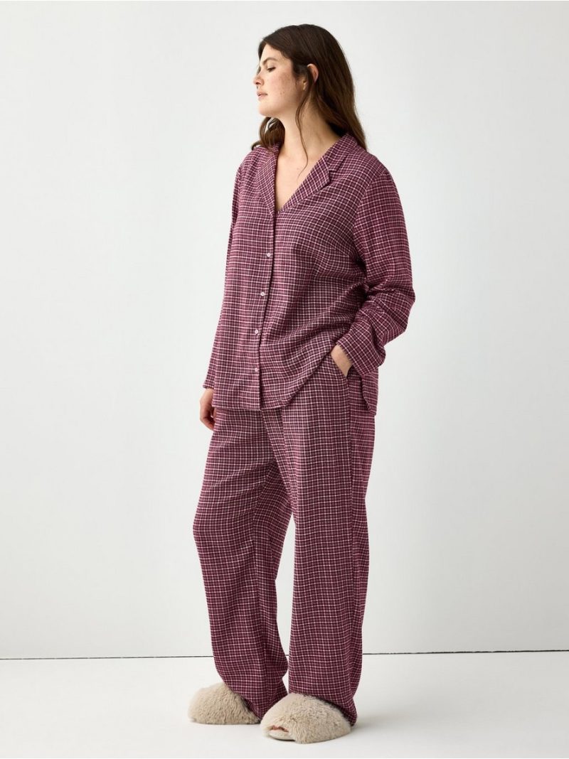 Pyjama trousers in flannel - 3012012-9938