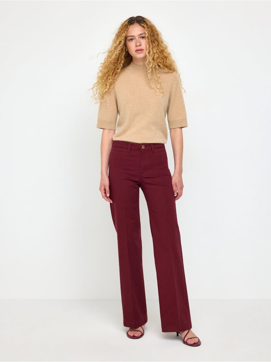 Wide trousers with pleats - 3012443-7332