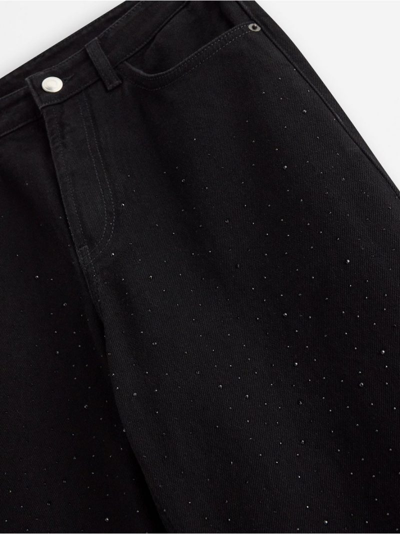 Straight jeans with rhinestones - 3013611-141