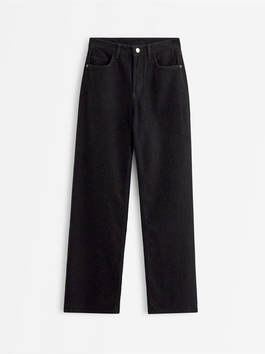 Straight jeans with rhinestones - 3013611-141