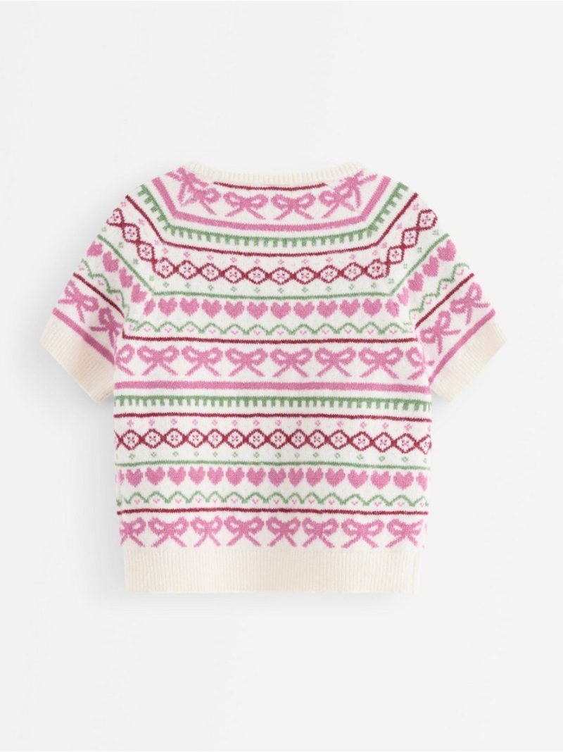 Short-sleeved knitted jumper - 3013814-3675