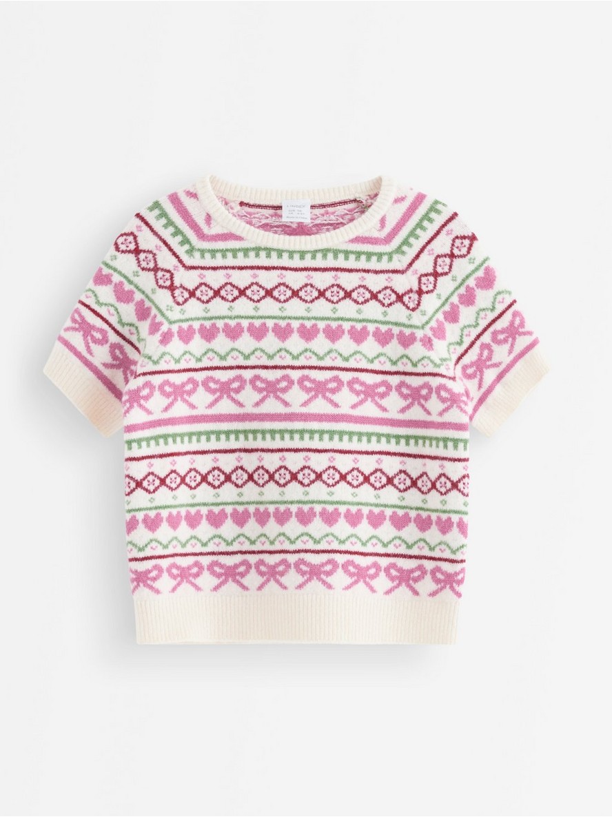 Short-sleeved knitted jumper - 3013814-3675