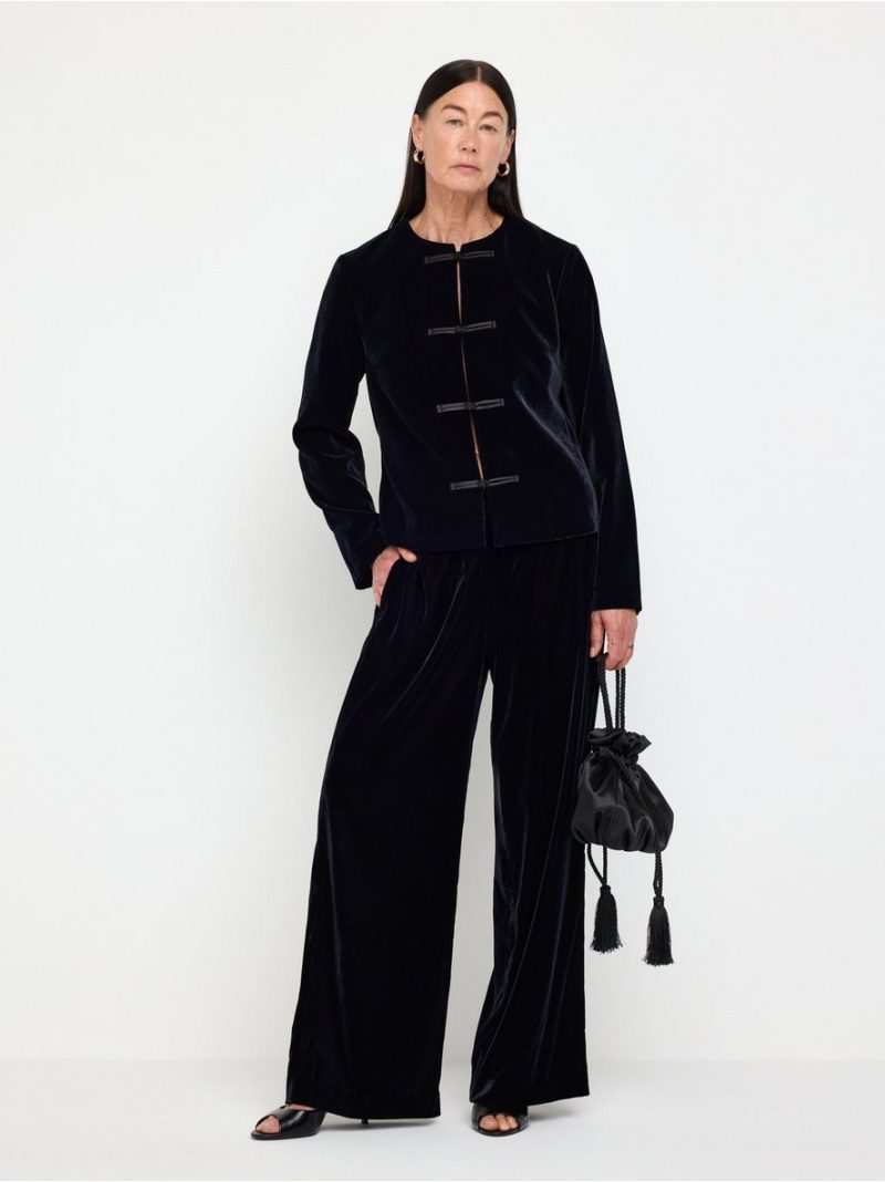 WIDE trousers in velvet - 3014391-80