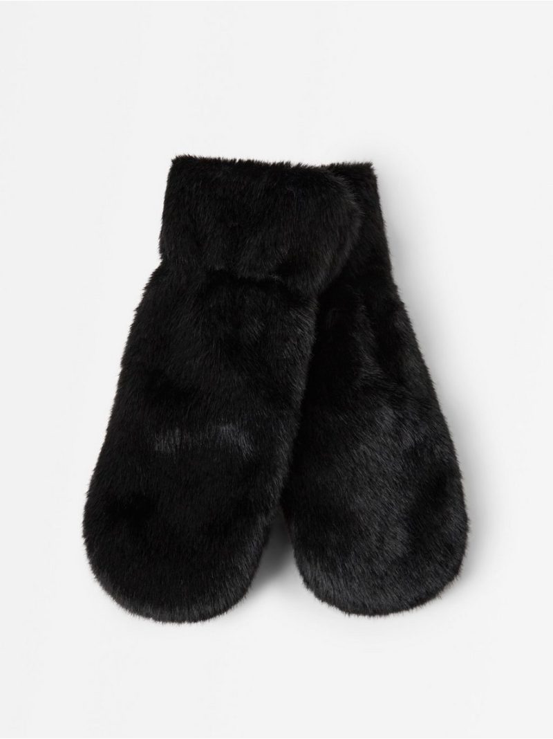 Mittens in faux fur - 3014821-80