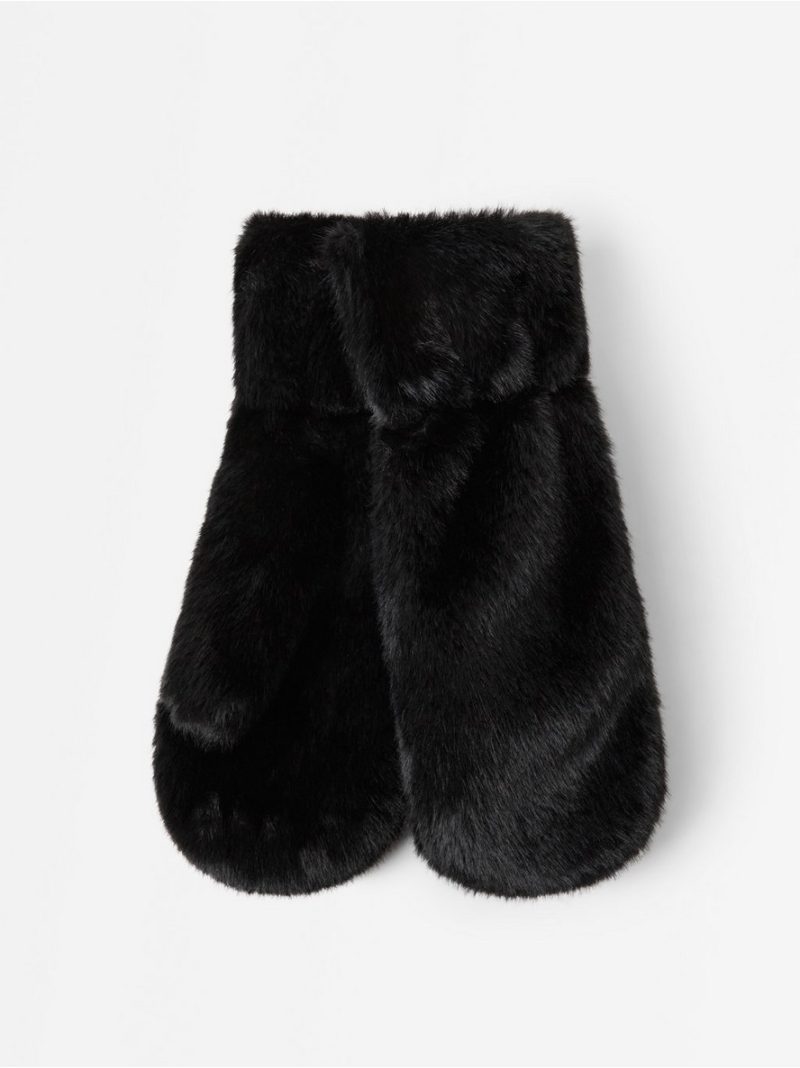 Mittens in faux fur - 3014821-80